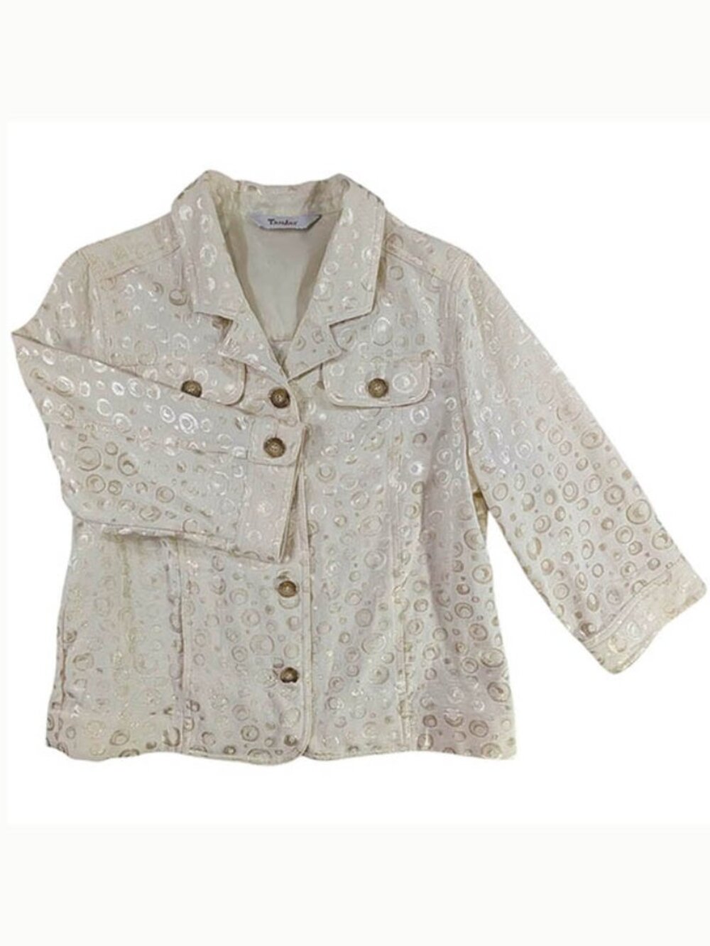 Tan Jay Champagne Shimmer Jacket Womens 12 Mob Wife Mother‎ of the Bride Elegant